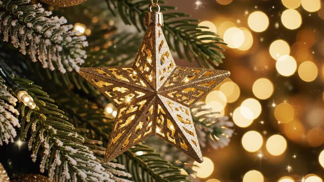 Christmas tree with star ornament emphasizing modern aesthetics and minimalist design