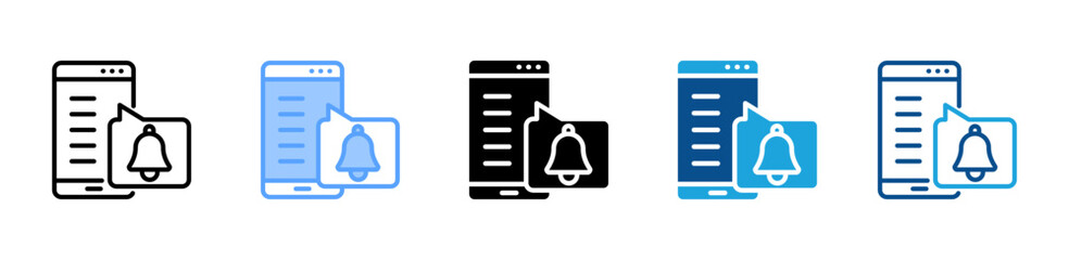 Obraz premium Notification web icon with multiple style collection
