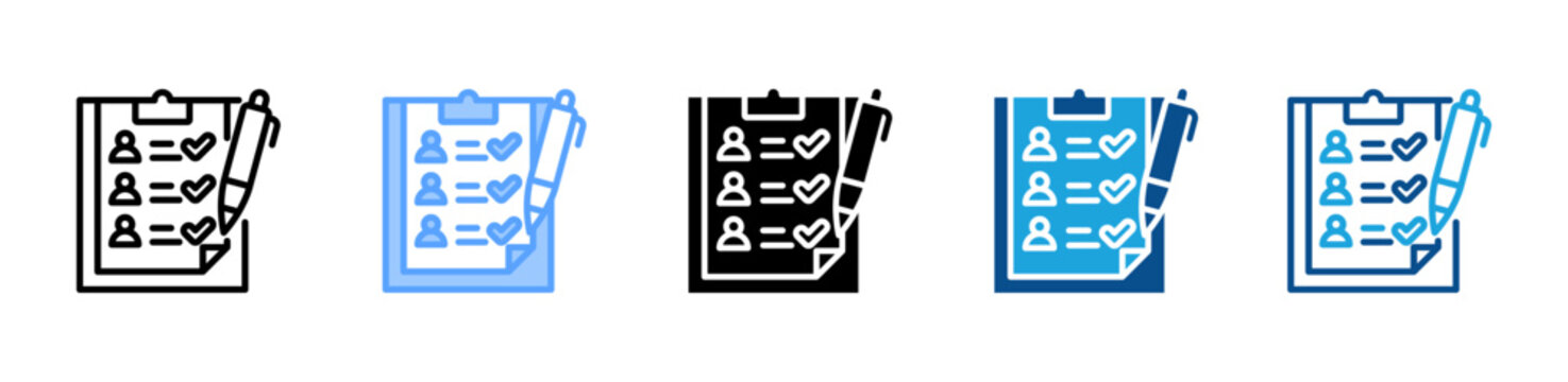 Guest List web icon with multiple style collection