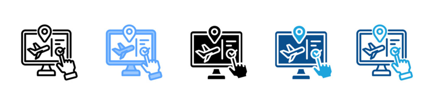 Online Booking web icon with multiple style collection