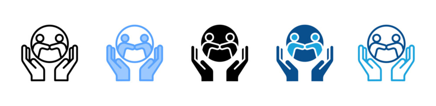 Meetup web icon with multiple style collection