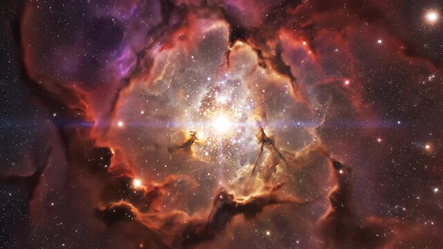 Nebula in space with stars ideal for sleek commercial backgrounds and title sequences