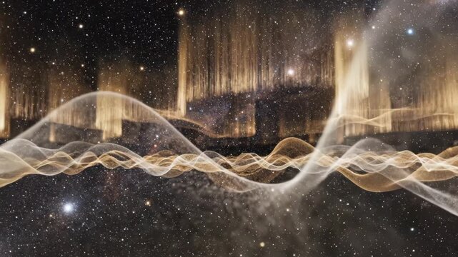 Cosmic wave in starry space perfect for IT presentations and tech marketing