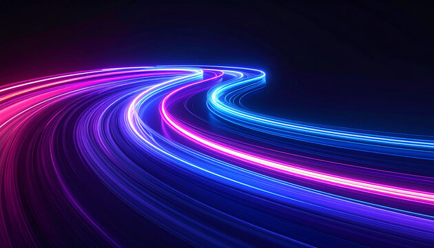 Abstract light trails on dark background