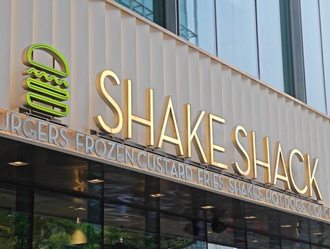 Shanghai,China-Nov.1st 2025: Shake shack brand logo store sign