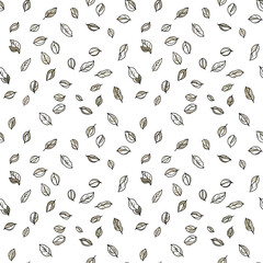 Naklejka premium Seamless pattern with hand drawn sketch style leaves.