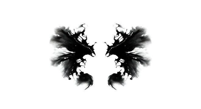 Inkblot test with butterfly wings shape.