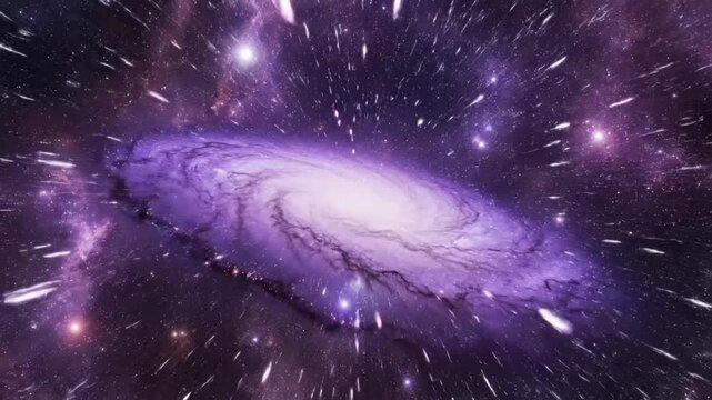 Fast travel through space crossing stars and galaxies in a stunning cosmic journey