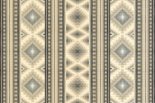 Vintage Tribal Geometric Carpet Pattern Seamless, Neutral Ethnic Rug Background Design