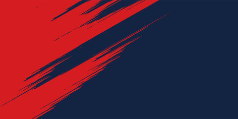 A dynamic abstract background features a bold contrast of red and navy blue separated by angled brush strokes, creating a visually striking and textured composition © inayah