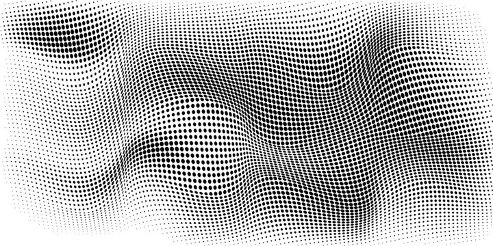 Halftone faded gradient texture. Grunge halftone grit background. White and black sand noise wallpaper. Retro pixilated vector backdrop, illustration