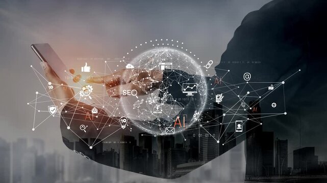 Global AI network showing connection between AI, global, and network elements across the digital world and data infrastructure Marrow