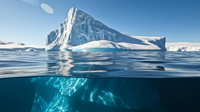 Iceberg above and below water for outdoor lifestyle brands and nature documentaries