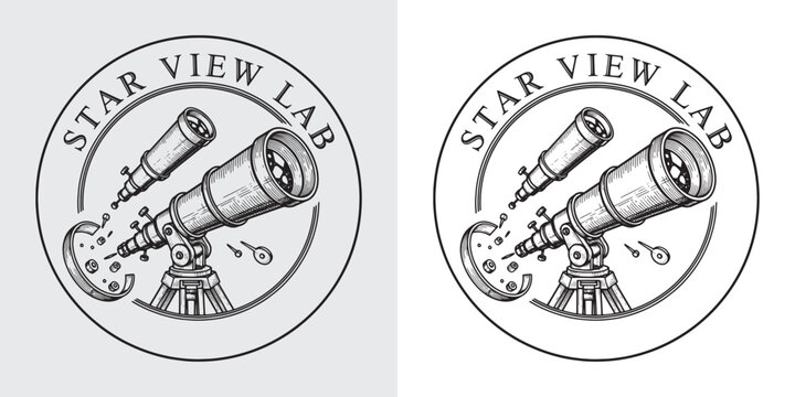 Vintage Astronomical Telescope and Components - Celestial Observation Lab Logo