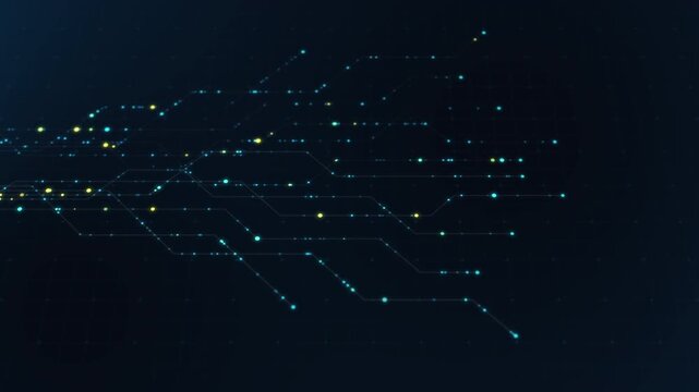 Futuristic Digital Technology Network Connection Data Glow
