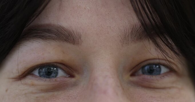 Macro view of woman with beautiful eyes