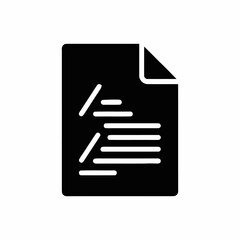 Fototapeta premium Document file icon with lines of text illustrates a digital record or data storage format for professional organizational systems and business documentation.