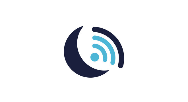 A stylized logo featuring a WiFi symbol.