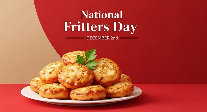 National fritter day celebration with a plate of delicious fritter food