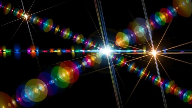 Vibrant Rainbow Light Trails Abstract Background.