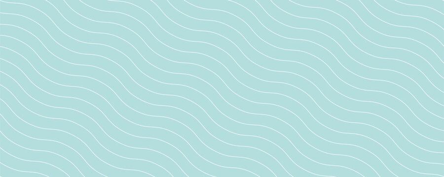 Seamless geometric truchet pattern. White and blue wavy background