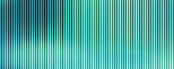 Obraz premium Abstract Panoramic Background with Teal and Emerald Green Vertical Stripes and Soft Light Gradient. Vector Illustration