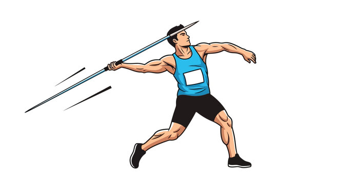 Javelin thrower in action, athletics sport