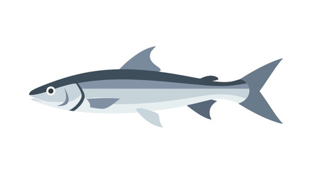 Fototapeta premium Sleek Silver Fish Illustration - Aquatic Life