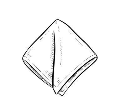 foded napkin digital drawing illustration isolated
