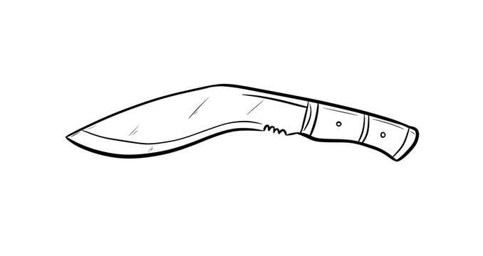 kukri knife digital drawing illustration isolated