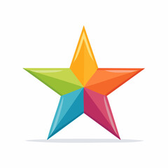 Obraz premium Colorful Five-Pointed Star Icon