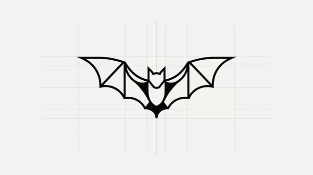 Black Bat Silhouette Flying Alone.