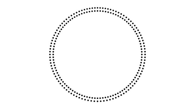 Circle made of small black dots.