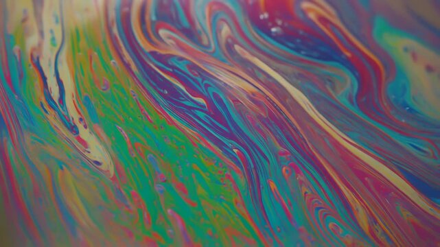 透明樹脂に流れる色彩の筋が美しい抽象テクスチャ背景