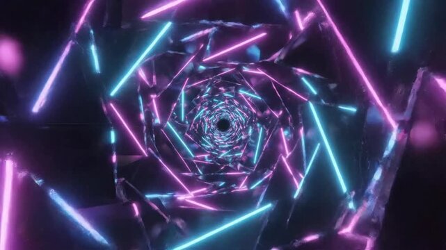 Colorful abstract loop with seamless transitions and dynamic shapes in a digital space