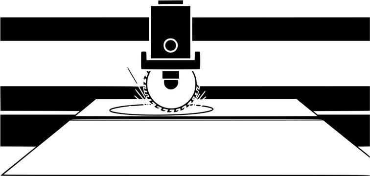 Printer line icon set. Large format printing, plotter, scanner, cutting machine minimal vector illustrations. Simple outline signs for printshop. Editable Stroke