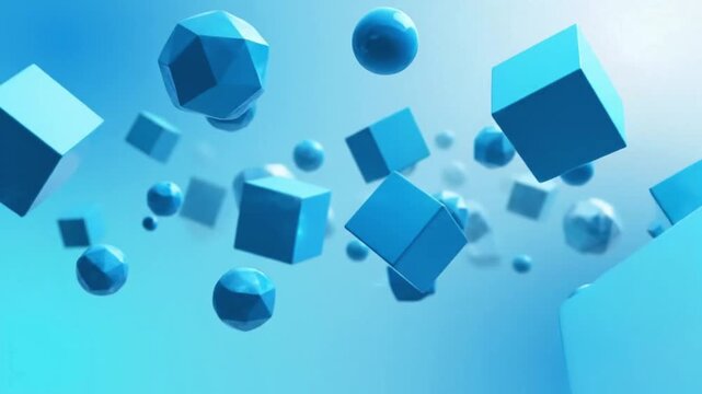 Light blue corporate abstract background showing geometric shapes in motion with a loopin d VSRExport