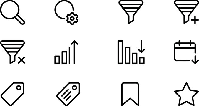 Business icons for marketing and sales.