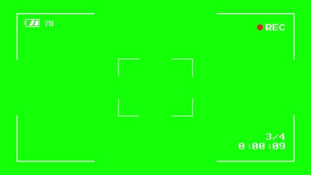 A camera viewfinder overlay is displayed on a solid black background.