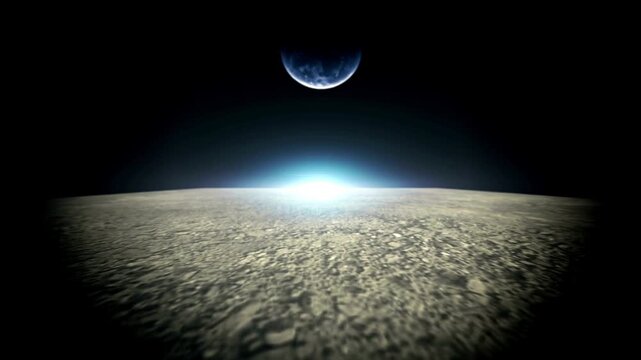 3d rendering of realistic full moon with star background, Elements of these images furnished. Animation made imagery.