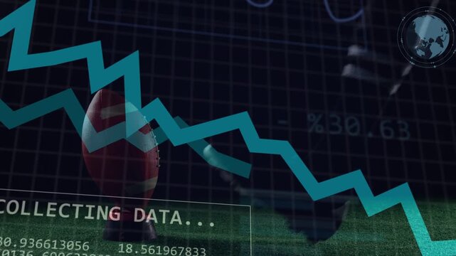 HUD initiating sports data capture as kicker planting foot and striking ball, graphs updating