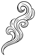Fototapeta premium Decorative swirling line art representing flowing water or smoke with graceful curves