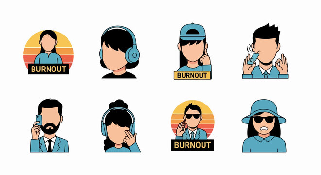 People experiencing burnout and stress.