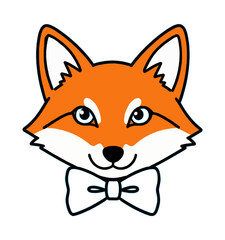 Fototapeta premium Cute Fox Head Illustration Vector Icon Design