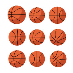 Set of Basketball Illustrations from Various Angles © fiqri
