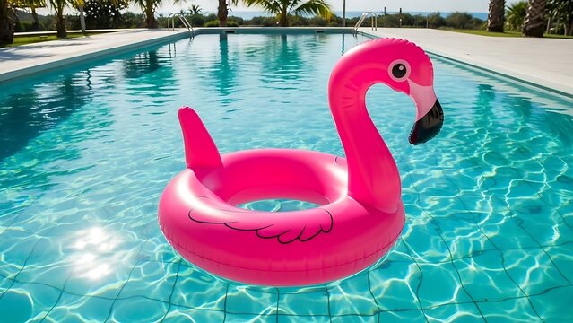 Pink Flamingo Pool Float Summer Fun.