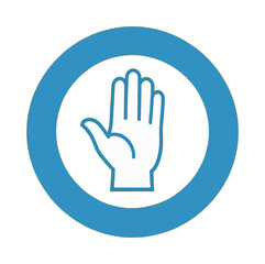 Fototapeta premium Hand Raised Protection Icon in Blue Circle Vector Graphic