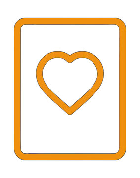 Heart Icon Design Minimalist Outline Shape Symbol