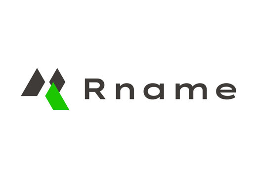 Modern Abstract R Lettermark Logo with Geometric Shapes and Green Accent