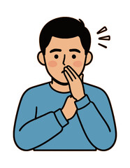 Fototapeta premium Man Covering Mouth in Surprise or Shock Icon